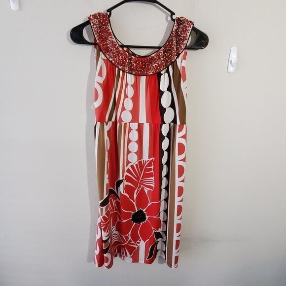 STYLE &‎ Co floral tropical beaded dress size mediu - Picture 1 of 5
